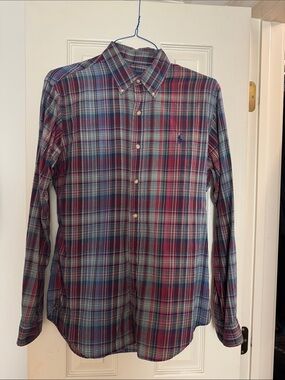 Ralph Lauren Plaid Button-Down Shirt - Blue & Red
